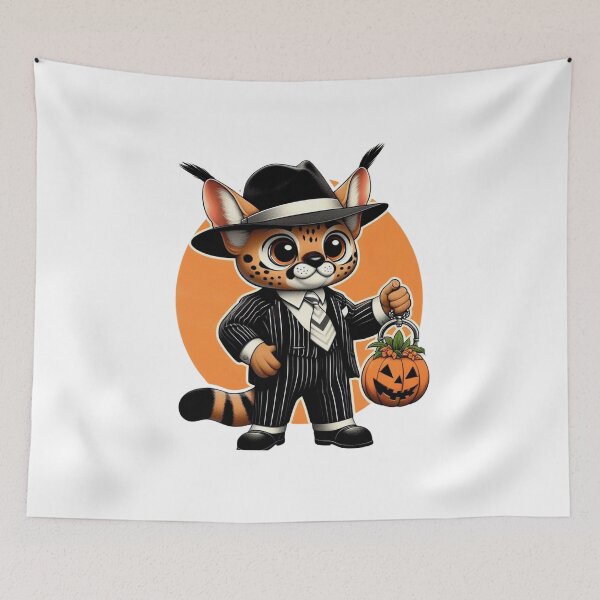 Item preview, Serval in the Shadows: Gangster Halloween Heist designed and sold by jglobal360.