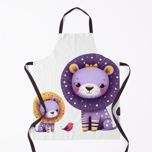 Item preview, A whimsical illustration of purple lion family designed and sold by Beyondnote-Art.
