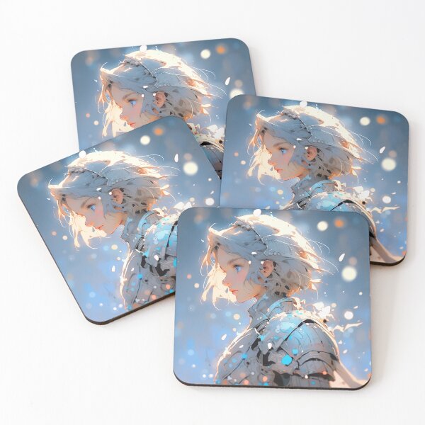 Item preview, Elegant Silver Blue Knight Anime Girl designed and sold by bubblegoth.