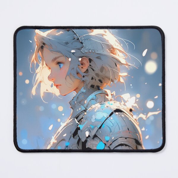 Item preview, Elegant Silver Blue Knight Anime Girl designed and sold by bubblegoth.