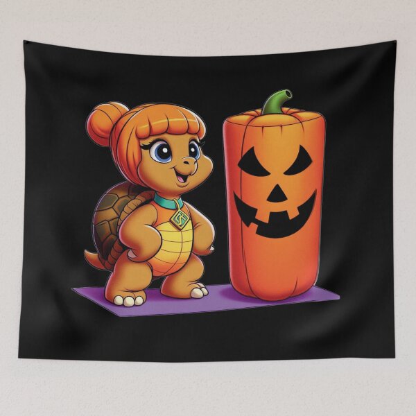 Item preview, Zen Halloween Delight: Spooky Yoga with Tortoise Twist designed and sold by jglobal360.