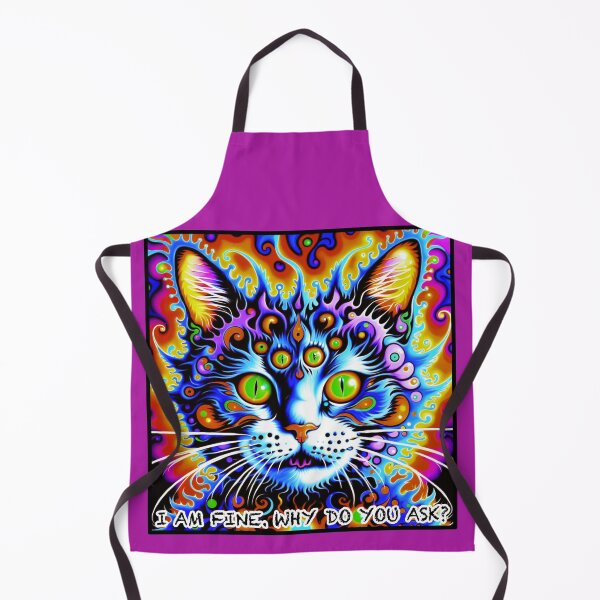 Item preview, Psychedelic Cat I am fine Why do you ask mental health check designed and sold by GetContented.