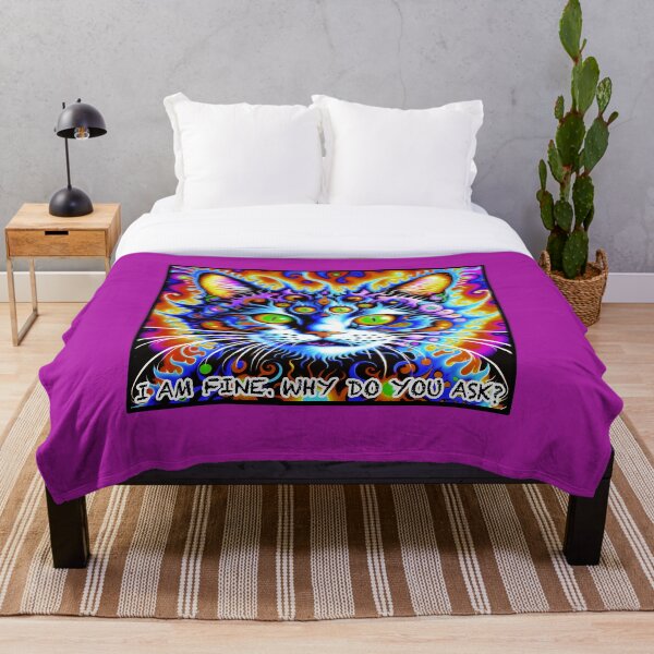 Item preview, Psychedelic Cat I am fine Why do you ask mental health check designed and sold by GetContented.