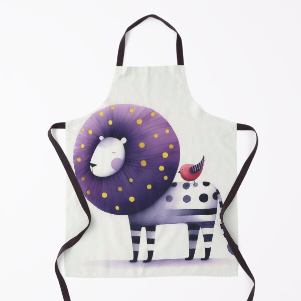 Item preview, A whimsical illustration of purple lion designed and sold by Beyondnote-Art.