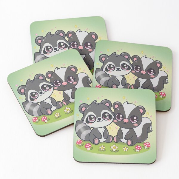 Item preview, Just A Skunk And Racoon Being Best Friends - With Sparkles designed and sold by FerntasticArt.