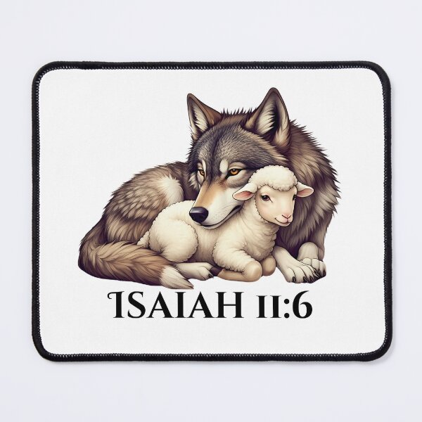 Item preview, Peaceful Prophecy: The Wolf Dwells with the Lamb - Isaiah 11:6 designed and sold by jglobal360.