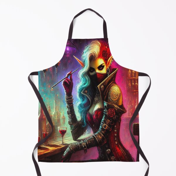Item preview, AI generated elf femme fatale, dystopian fantasy designed and sold by AI-this-is-AI.
