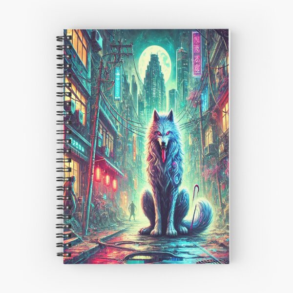 Item preview, AI generated wolf downtown, dystopian fantasy designed and sold by AI-this-is-AI.