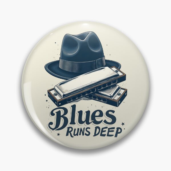 Item preview, Blues Runs Deep: Harmonica and Hat Design designed and sold by Jollys-ArtShop.