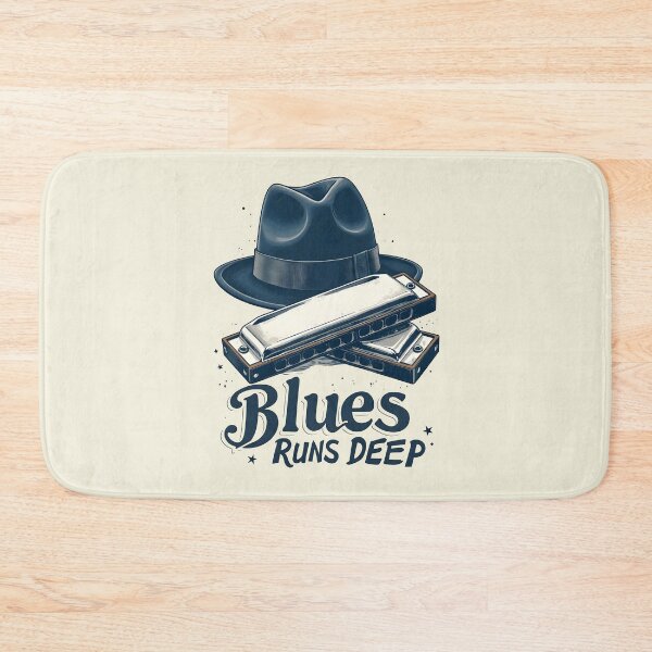 Item preview, Blues Runs Deep: Harmonica and Hat Design designed and sold by Jollys-ArtShop.