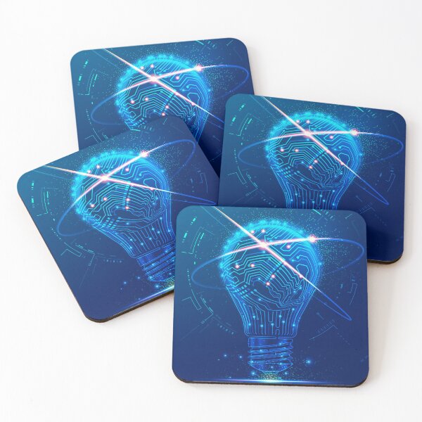 Item preview, futuristic science tech lightbulb electronic pattern atom structure  designed and sold by NiamLab.