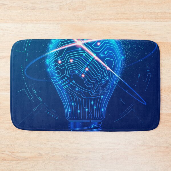 Item preview, futuristic science tech lightbulb electronic pattern atom structure  designed and sold by NiamLab.
