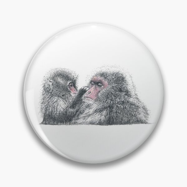 Item preview, Gorgeous Japanese Snow Monkeys (Macaque) designed and sold by Sam Morton - Heart Art.