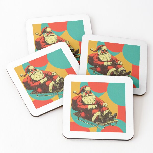 Item preview, Retro Santa Claus on Sled Art Print , Vintage Santa Illustration , Christmas Holiday Graphic , Festive Santa  designed and sold by Indyadizine.