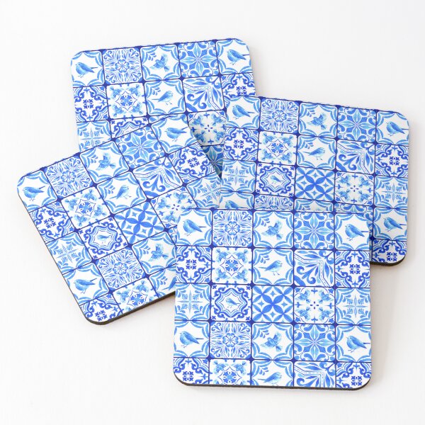 Artikelvorschau, Blaue Boho-Fliese entworfen und verkauft von Sable Designs.