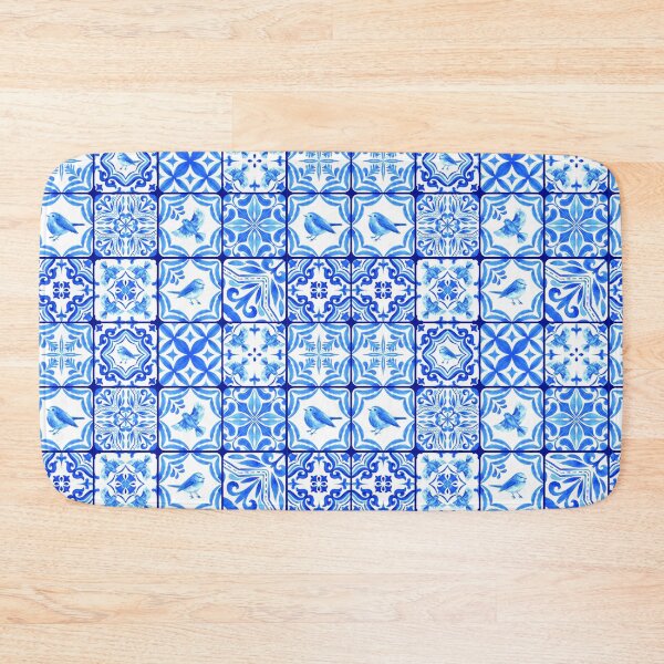 Artikelvorschau, Blaue Boho-Fliese entworfen und verkauft von Sable Designs.