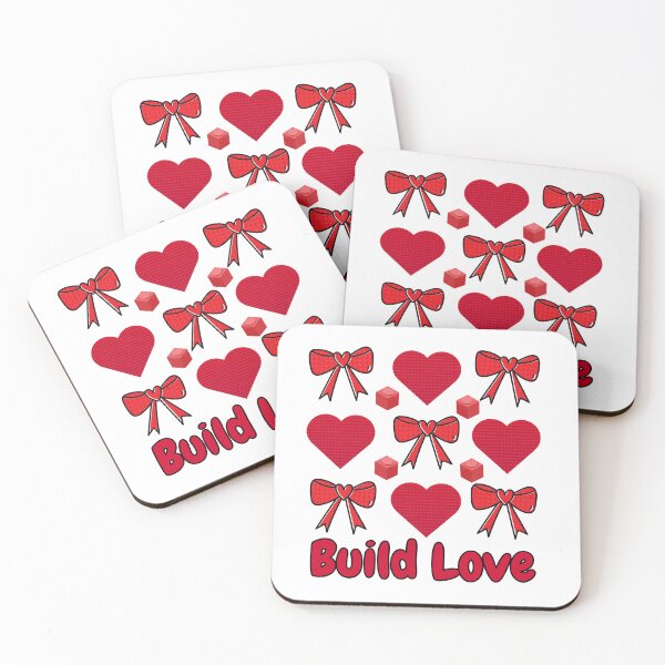 Item preview, Build Love Building Bricks Valentine Bows Hearts designed and sold by BeansHotTees.