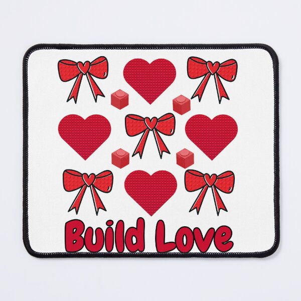 Item preview, Build Love Building Bricks Valentine Bows Hearts designed and sold by BeansHotTees.