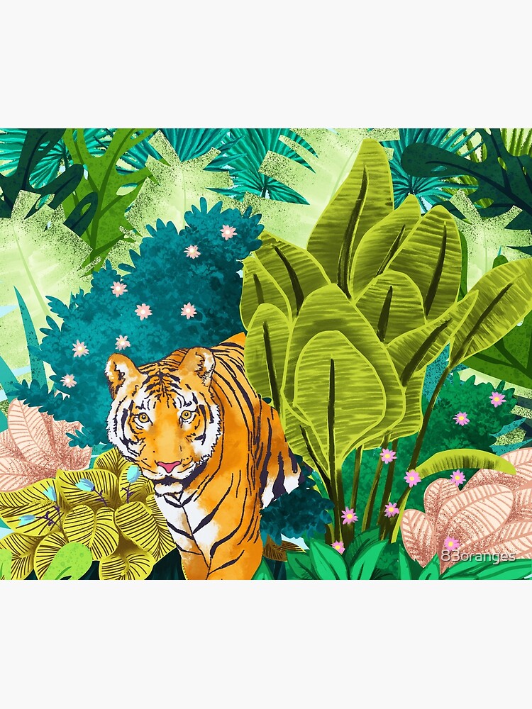 Thumbnail 3 of 3, Tapestry, Jungle Tiger designed and sold by 83oranges.