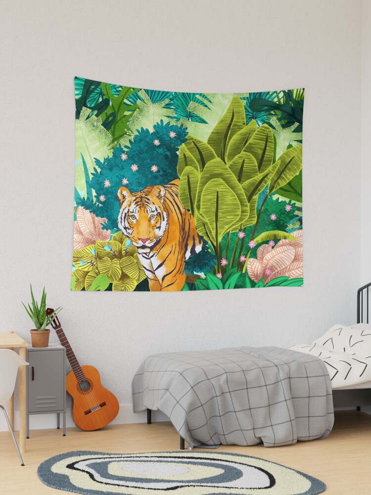Thumbnail 1 of 3, Tapestry, Jungle Tiger designed and sold by 83oranges.
