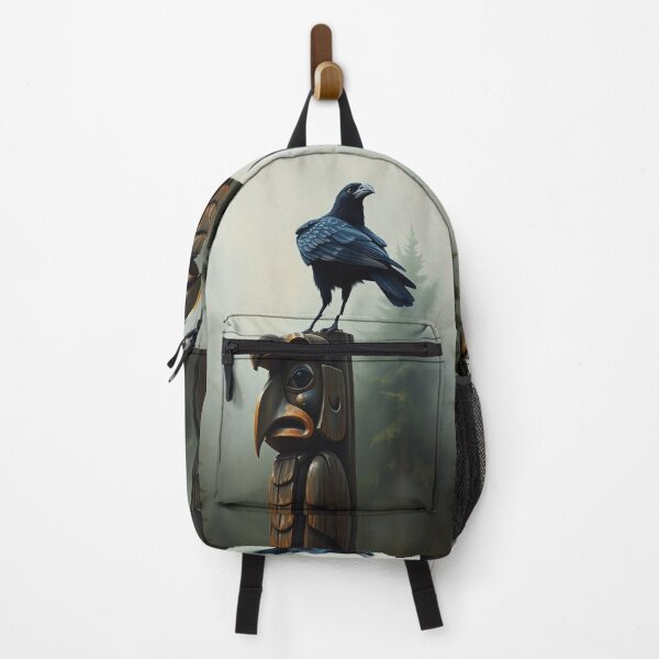 Item preview, Raven Preening on a Totem Pole designed and sold by Skye Ryan-Evans.