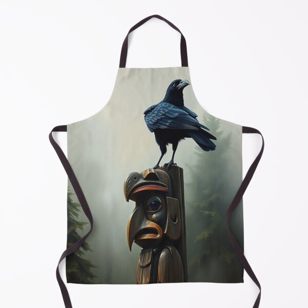 Item preview, Raven Preening on a Totem Pole designed and sold by Skye Ryan-Evans.
