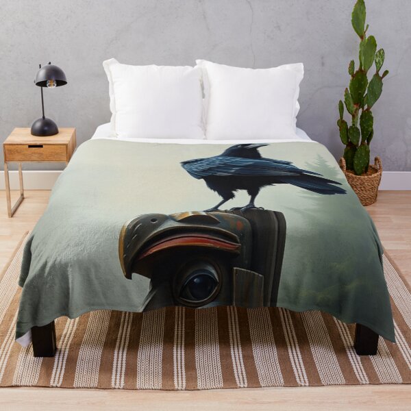 Item preview, Raven Preening on a Totem Pole designed and sold by Skye Ryan-Evans.