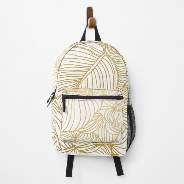 Item preview, Wilderness Gold, Tropical Leaves Nature Line Art, Botanical Golden Minimal Graphic Drawing designed and sold by 83oranges.com.