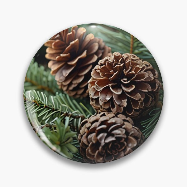 Item preview, A close-up of pinecones and evergreen branches, cozy winter theme designed and sold by johndesignwaves.