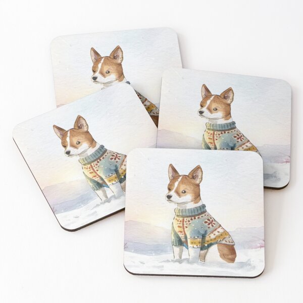 Item preview, Basenji Winter Portrait   designed and sold by TedArtEmporium.