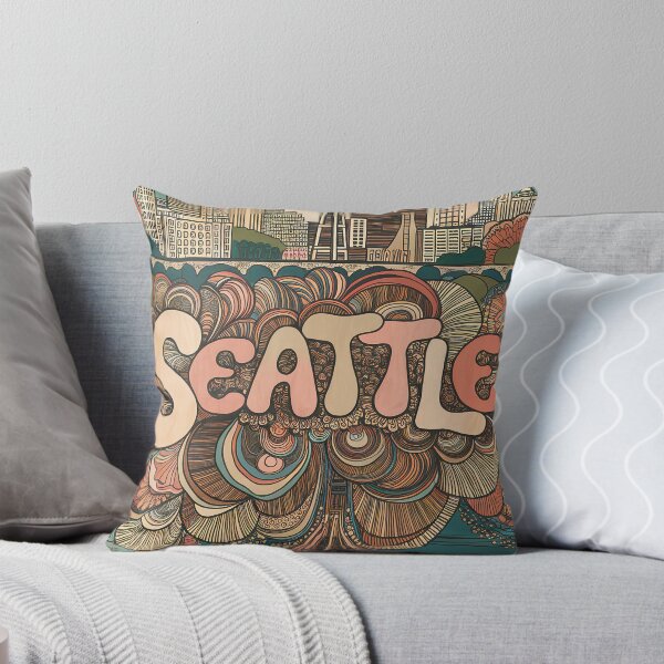 Item preview, Seattle Whimsical City Life Abstract Vintage Zentangle Art designed and sold by Witty Shirts.