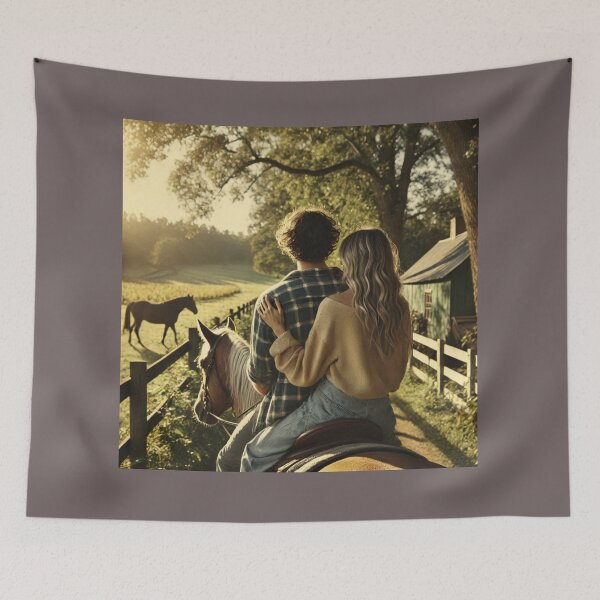 Item preview, Countryside Couple Horseback Ride in the Sunshine designed and sold by choder61.