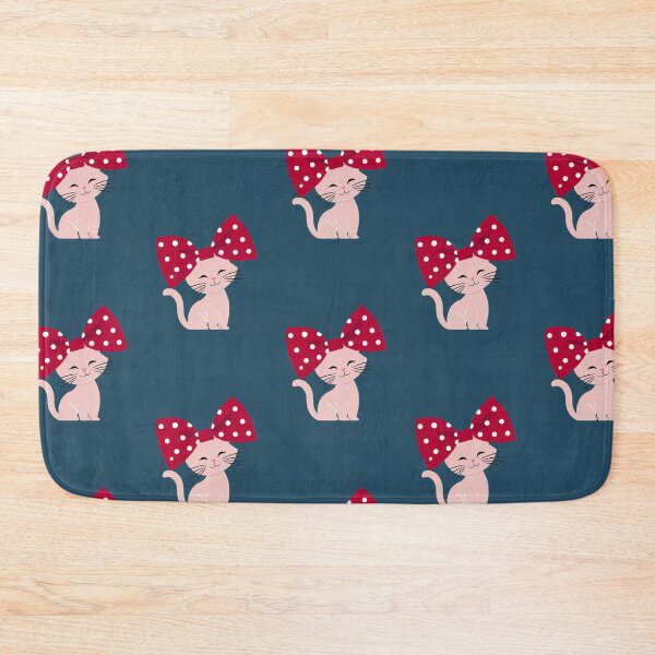 Item preview, Cute pink kitty with polka dotted pussy bow designed and sold by coloursforkids.