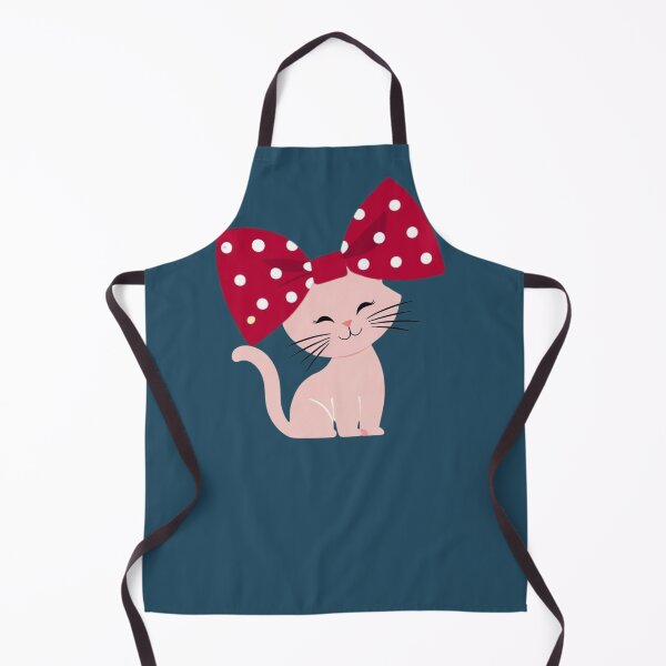 Item preview, Cute pink kitty with polka dotted pussy bow designed and sold by coloursforkids.
