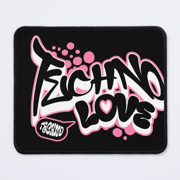 Item preview, TECHNO  - Love Graffiti Dreams (white/pink)  designed and sold by Discothreadz.