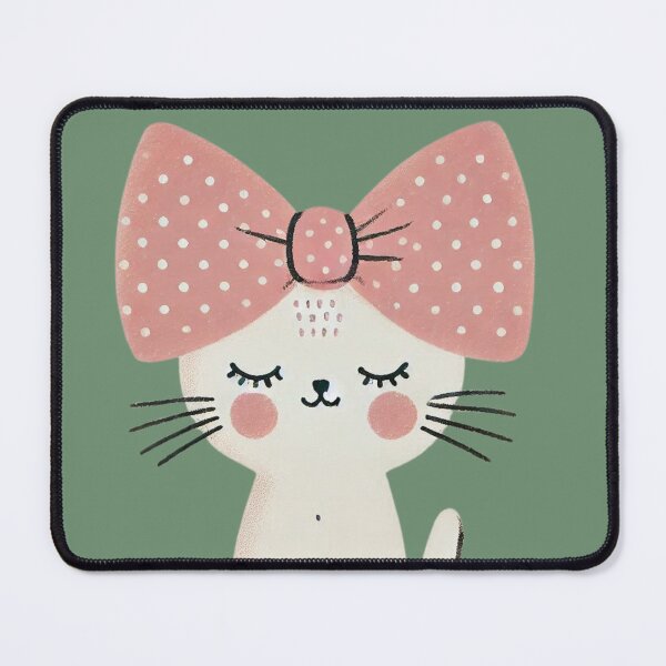Item preview, Cute kitty with polka dotted pussy bow designed and sold by coloursforkids.