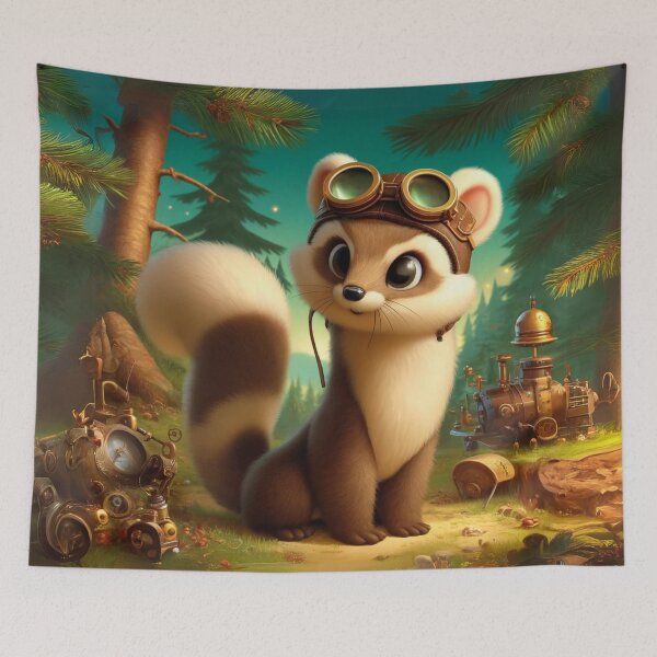 Item preview, Steampunk Pine Marten designed and sold by Sillytoe.