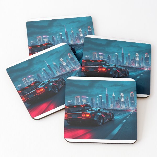 Item preview, Modern Comic Art, Black Lamborghini Countach, Autobahn V2 designed and sold by Salimgor Hangaround Music.
