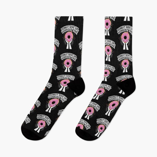 Item preview, Donut Give Up - Quirky Pink Donut Design with Motivational Workout Quote and Fun Illustrative Hands designed and sold by momo9981.