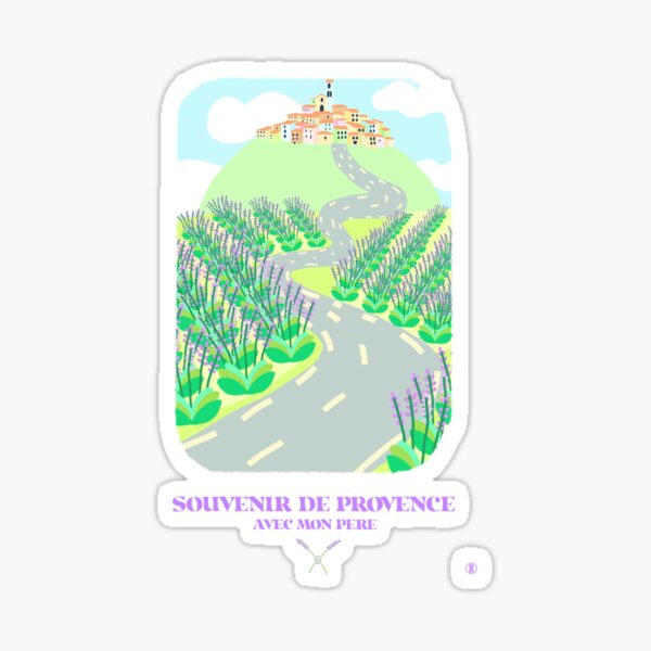 Item preview, Illustration of Provence with Lavender and Mediterranean Village - Souvenir designed and sold by petiteToulon.
