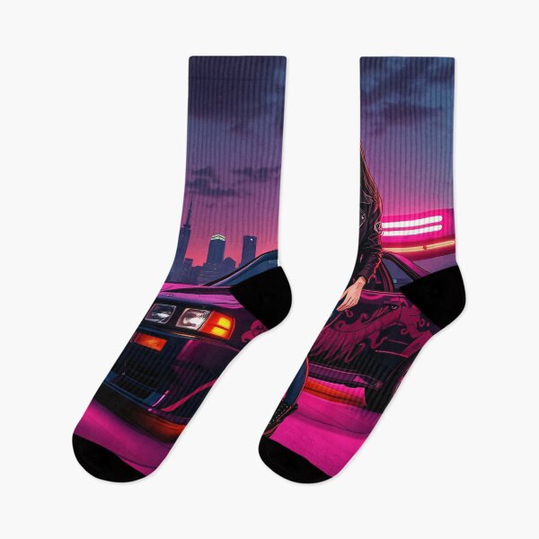 Item preview, Neon Anime/Manga Art, Classic Nissan Skyline with Beautiful Woman designed and sold by Salimgor Hangaround Music.