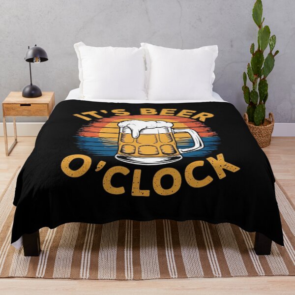 Item preview, It's Beer O'Clock - Retro Sunset Beer Mug Design for Beer Lovers designed and sold by momo9981.