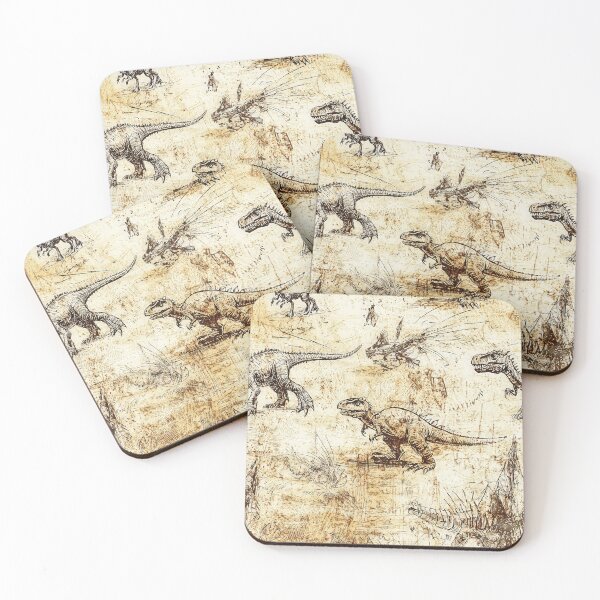 Item preview, Vibrant dinosaurs in dynamic decorative patterns designed and sold by Piotrek0001.