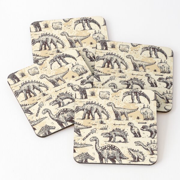 Item preview, Dinosaur silhouettes on textured vintage backdrops designed and sold by Piotrek0001.