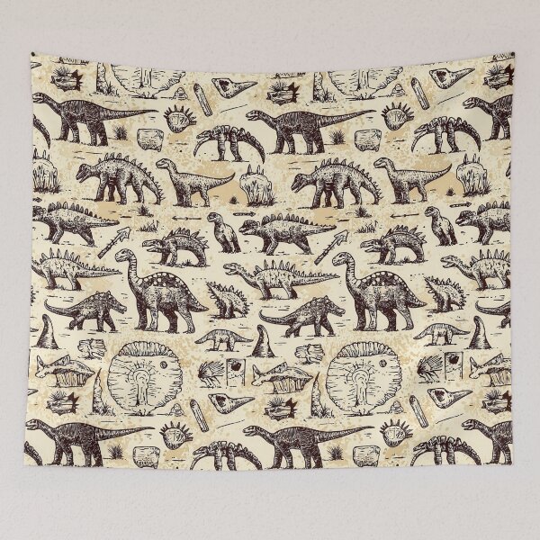 Item preview, Dinosaur silhouettes on textured vintage backdrops designed and sold by Piotrek0001.