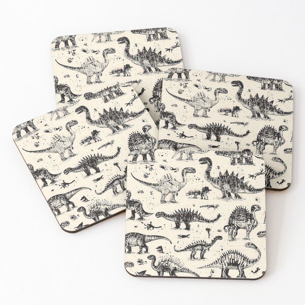 Item preview, Artistic dinosaur prints in warm earthy shades designed and sold by Piotrek0001.