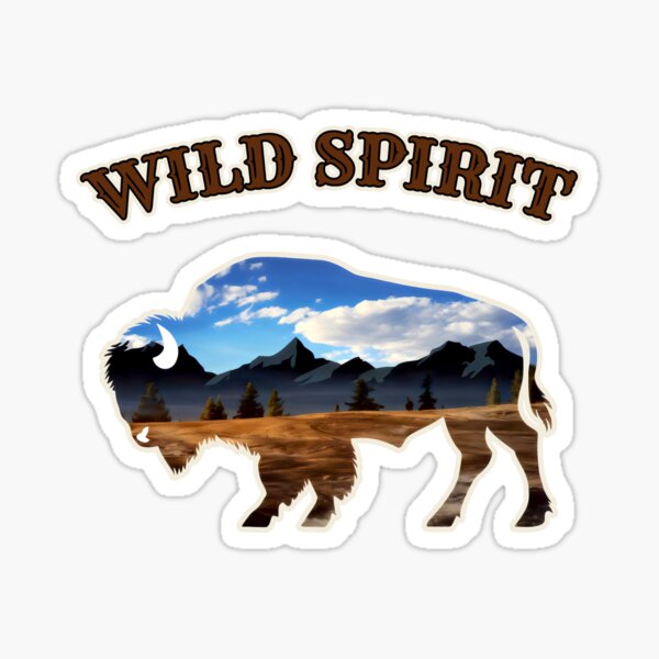 Item preview, Wild Spirit: Bison’s Silhouette in Nature’s Color Symphony designed and sold by SplashTastic.