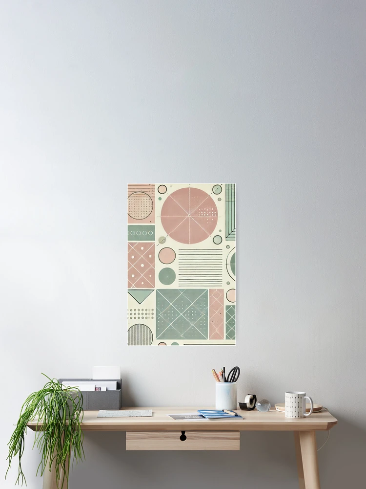 Thumbnail 2 of 3, Poster, Geometric Pastel Pattern designed and sold by buglevel.
