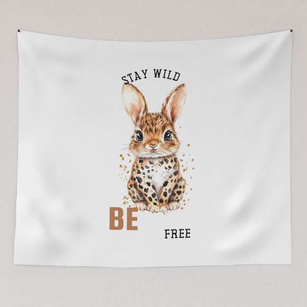 Item preview, Cute Leopard Patterned Bunny Illustration Adorable Bunny with Leopard Print Design designed and sold by Anastasiia Yurevych.