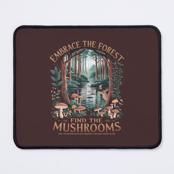 Item preview, Lush Forest Scene Hidden Mushrooms Nature Quote Design designed and sold by gk-creations.